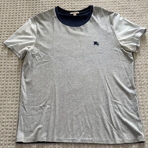 Men's Burberry Gray and White T-Shirt
